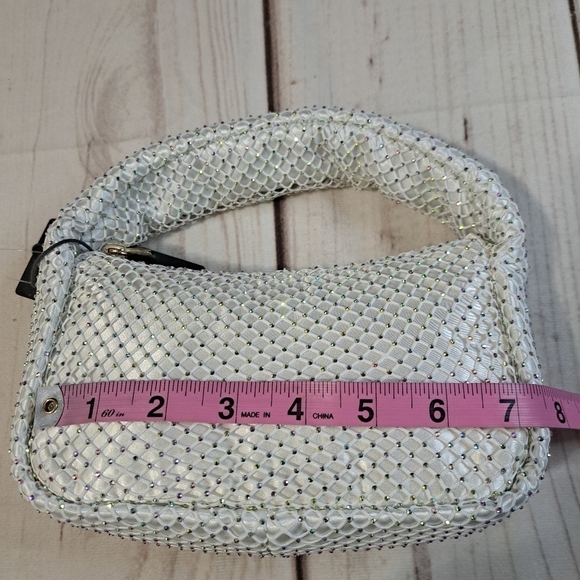 Vince Camuto Damsa Multicolor Crystal White Mesh Mini Shoulder Bag Purse - Picture 12 of 16